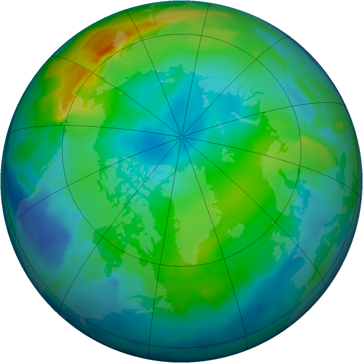 Arctic ozone map for 27 November 2011